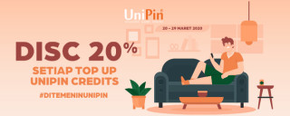 Di rumah aja #ditemeninUniPin, Dapetin Diskon hingga 20%!