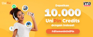 Cashback 10.000 UniPin Credits dengan top up menggunakan Indosat sekarang juga!