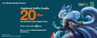 Double Cashback! Dapatkan cashback 20.000 UC dan Pulsa hingga 50.000 dengan 3