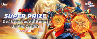 April Super Prize, Super Hero Marvel bagi-bagi hadiah Item Code + UniPin Credits!
