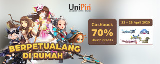 Berpetualang di Rumah, Dapet Bonus Cashback UniPin Credits Hingga 70%!