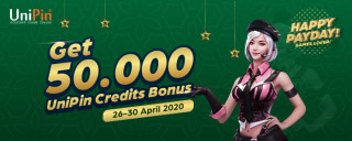 Happy Payday! Dapatkan bonus 50.000 UniPin Credits.