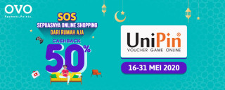 Sebulan Online Shopping! Top Up #PakeOVO Dapatkan Cashback 50%!  (MEI)