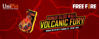 Free Fire – dapatkan Gloo wall Volcanic Fury hanya dengan top up 100 Diamond.