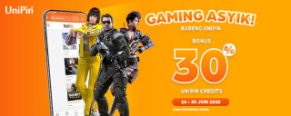 Gaming Asyik bareng UniPin! Bonus 30% UniPin Credits!