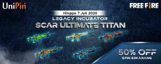 Free Fire - Nikmati Diskon sebesar 50% di Legacy Incubator dan dapatkan Scar Ultimate Titan!