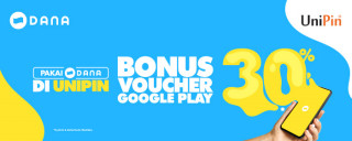 Pakai DANA di UniPin, Bonus Voucher Diskon Google play sebesar 30%