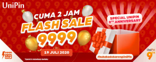 Top Up Murah Meriah Cuma 2 Jam di UniPin Flash sale 9999!!