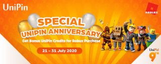 Bonus UniPin Credits untuk pembelian Robux di UniPin – Special UniPin Anniversary