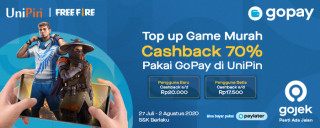 Top Up di UniPin #LebihBaikPakaiGopay dan dapatkan Cashback Hingga 70%!