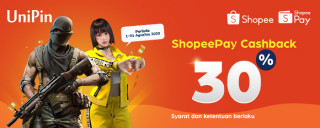 #CashlessPakaiShopeePay dan dapatkan CASHBACK 30% di UniPin