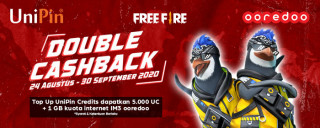 Double Cashback! Top Up UniPin Credits dapatkan 5.000 UC + 1 GB kuota internet im3 ooredoo