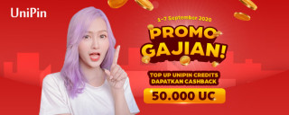 Promo Gajian! Top Up UniPin Credits dapatkan cashback 50.000 UC