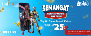 Semangat! September Mantap Harga Hemat! Top up Game Favorit kalian di Blibli Dan Dapatkan Cashback Hingga Rp 25.000,-