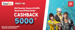 Beli Voucher Games #PakeLinkAja dan dapatkan cashback 5.000 sekarang juga!