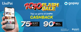 Top Up di UniPin #Gopay10.10 dan dapatkan Cashback Hingga 90%!