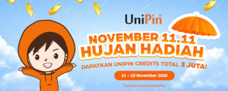 November 11.11 Hujan Hadiah, Dapatkan UniPin Credits total 3 juta!