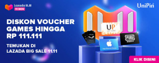 Diskon Voucher Games hingga Rp111.111 hanya di Lazada 11.11