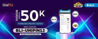 Discount Maksimal Rp50.000 tiap beli Voucher games di di Blibli.com!