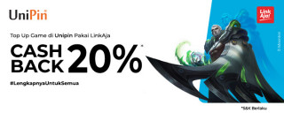 Top Up pakai LinkAja Bisa Dapat Cashback hingga 20% dan Exclusive Skin MLBB!