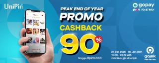 Rayakan PEAK END OF YEAR PROMO #PakaiGopay dan dapatkan Cashback Hingga 90%!