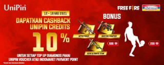 Dapatkan Bonus Emote dan Incubator Blueprint Free Fire serta cashback UniPin Credits 10%