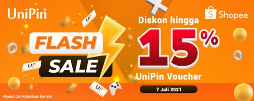 Beli UniPin Voucher diskon hingga 15% di Shopee Flash Sale