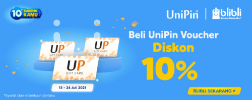 Beli UniPin Voucher diskon 10% di Blibli Anniversary