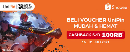 UniPin Voucher cashback hingga Rp 100.000 di Shopee!