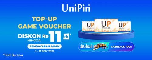 Histeria 11.11 Promo Diskon 11rb UniPin Voucher di Blibli