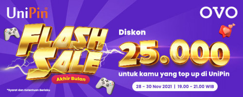 PROMO – Flash Sale Akhir Bulan Diskon Rp 25,000 Hanya di UniPin