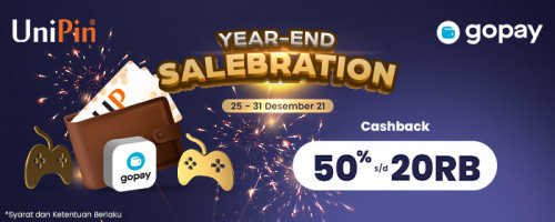 PROMO – Year End Salebration Gopay! Aktifkan Akun Gopay Kamu di UniPin dan Nikmati 50% Cashback!