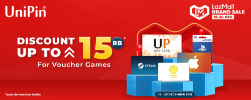 1820 LazMall Diskon 15rb UniPin Voucher di Lazada