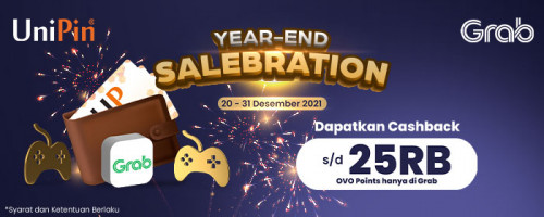 Promo Cashback 25.000 OVO Points untuk UniPin Voucher di Grab!