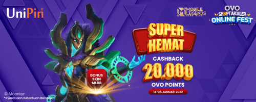PROMO – Combo Hemat Cashback 20.000 OVO Points & Bonus Skin MLBB!