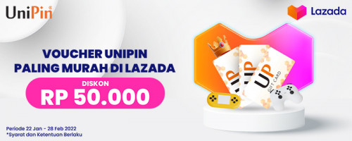 Promo Diskon Rp50.000 Voucher UniPin Paling Murah di Lazada