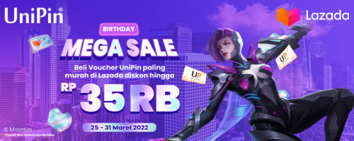 Voucher UniPin paling murah di Birthday Mega Sale Lazada – Diskon hingga Rp35.000