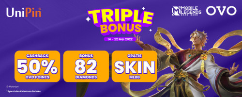 PROMO MEI – Triple Bonus Buat Kamu Yang Top Up MLBB Pakai OVO!