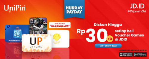 Promo Diskon hingga Rp 30rb Voucher Games hanya di Hurray Payday Mei JDID