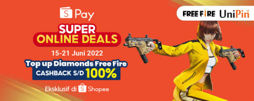 PROMO JUNI- Super Online Deals Bareng Shopeepay di UniPin Cashback hingga 100%!