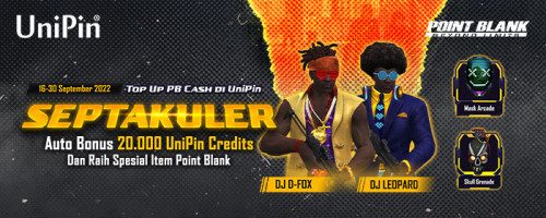 PROMO Septakuler! Auto Bonus Item & 20.000 UniPin Credits Saat Top Up PB Cash di UniPin