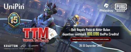 TTM! – Tanggal Tua Murah Saat Beli Royale Pass di Midasbuy #PakeUniPin, Banyak Bonusnya!
