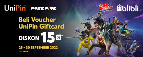 Promo Diskon Rp 7.500 Voucher UniPin di Big Pay Day September Blibli bareng UniPin