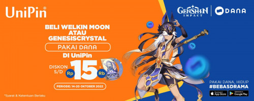 OKTOBER – Hemat Hingga 100%* Untuk Kamu Yang Top Up Genesis Crystal atau Welkin Moon Pakai DANA!