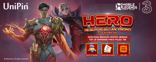 HERO (Heboh Rebutan Promo) bareng Tri di UniPin!