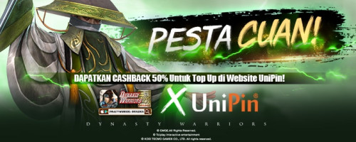 Dynasty Warrior Overlords x UniPin, Cashback 50% UniPin Credits!
