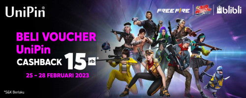 Promo Cashback 15% Voucher UniPin di Big Pay Day Februari Blibli 2023