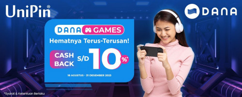 Hematnya Terus-Terusan! Dapatkan Cashback s/d 10%* Setiap Transaksi di DANA Games
