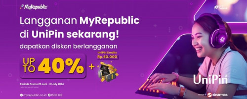 Langganan MyRepublic di UniPin Sekarang! Dapatkan Diskon Hingga 40% + Bonus Voucher UniPin Rp50,000