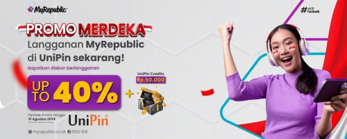 Langganan MyRepublic di UniPin Sekarang! Dapatkan Diskon Hingga 40% + Bonus Voucher UniPin Rp50,000